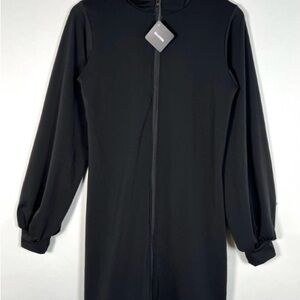NWT Blackmilk Black Long Sleeve Full Zip Jacket Shirt Dress Mockneck Top Medium